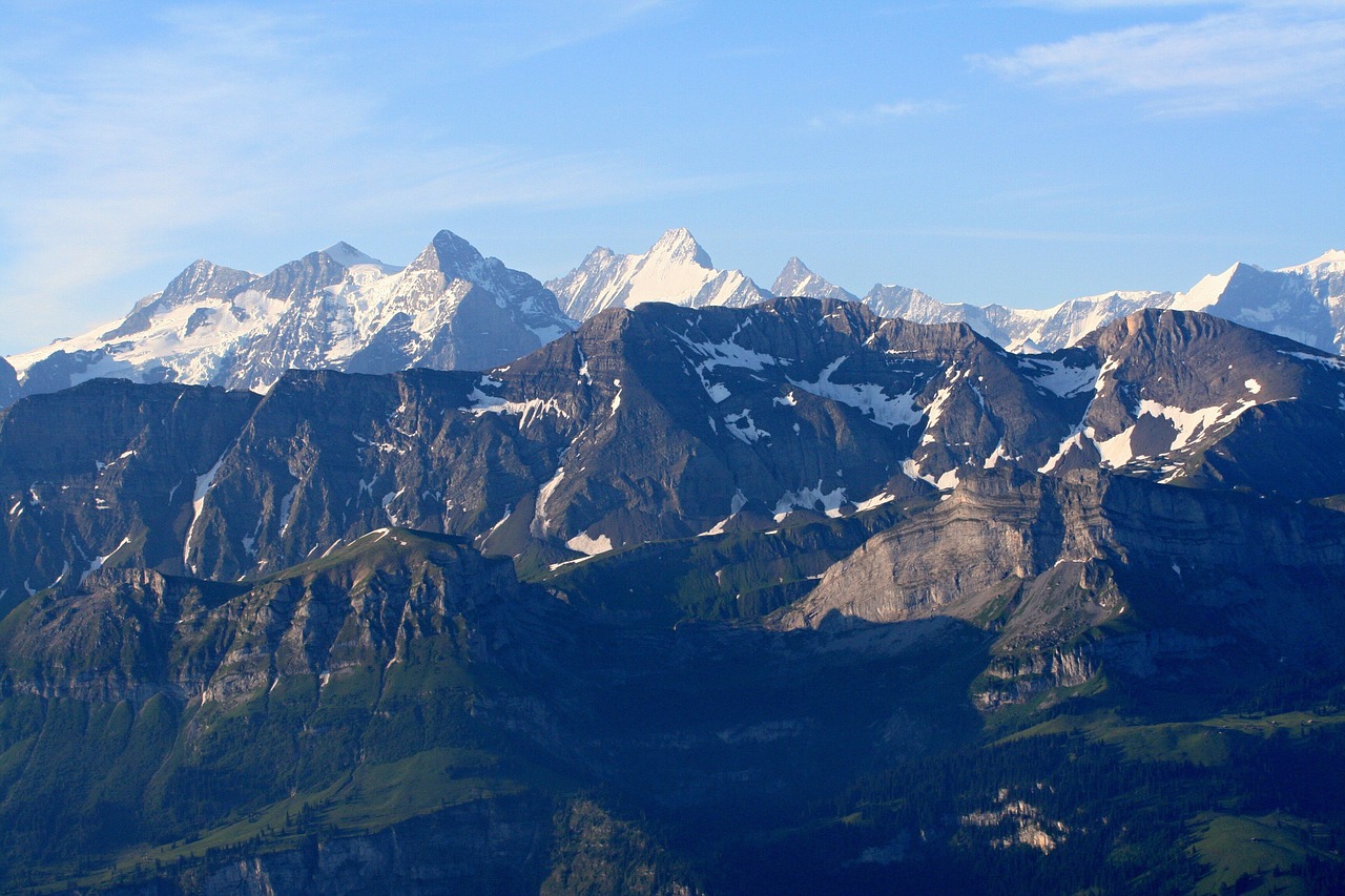Berni Oberland, Alpės, Brienz, Alpių, Kalnai, Šveicarija, Dangus, Gamta, Kraštovaizdis, Vaizdingas