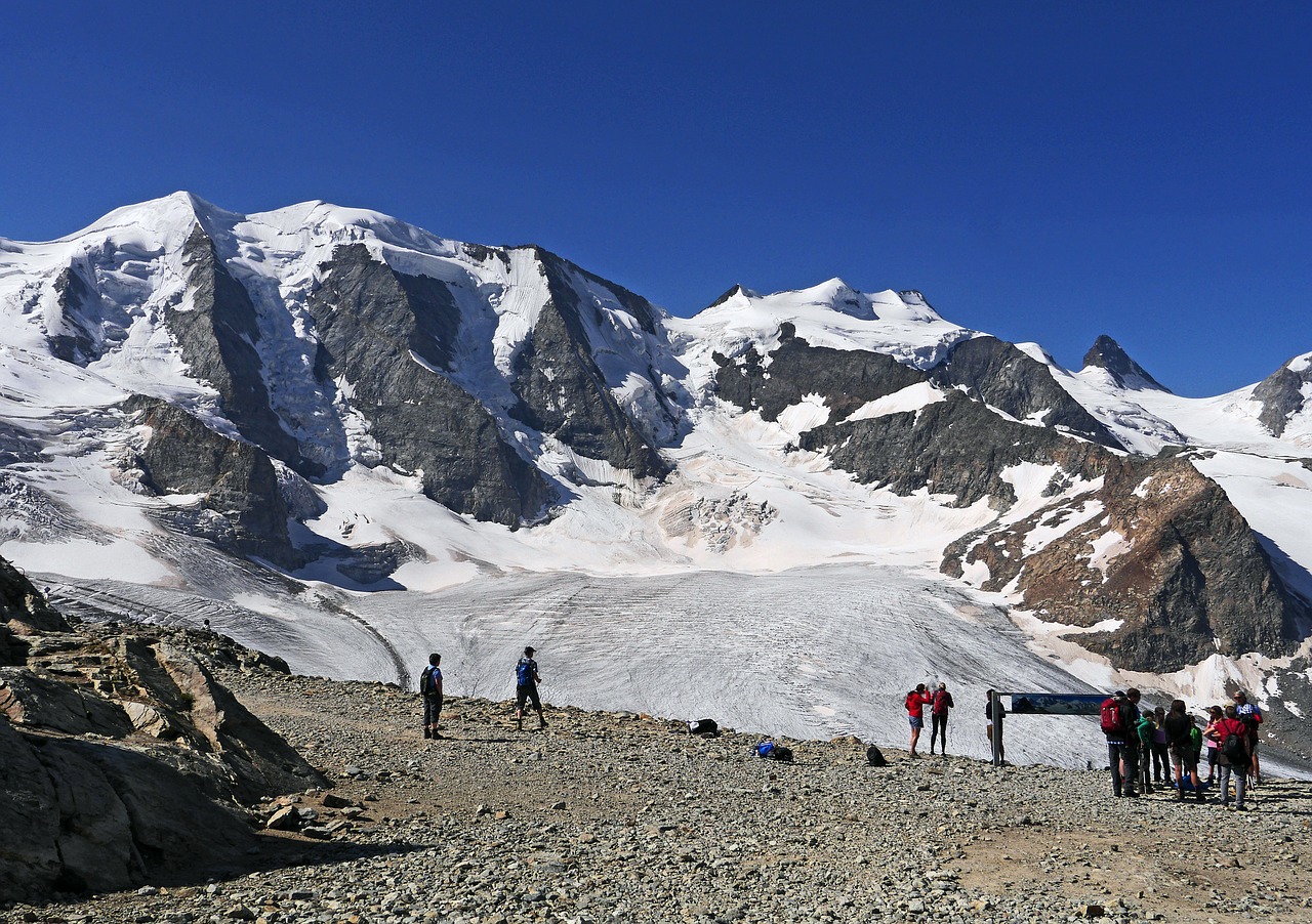 Bernina, Diavolezza, Piz Palu, Kalnų Žygiai, Orientacija, Ilgai, Požiūris, Engadin, Pers Ledynas, Sniegas