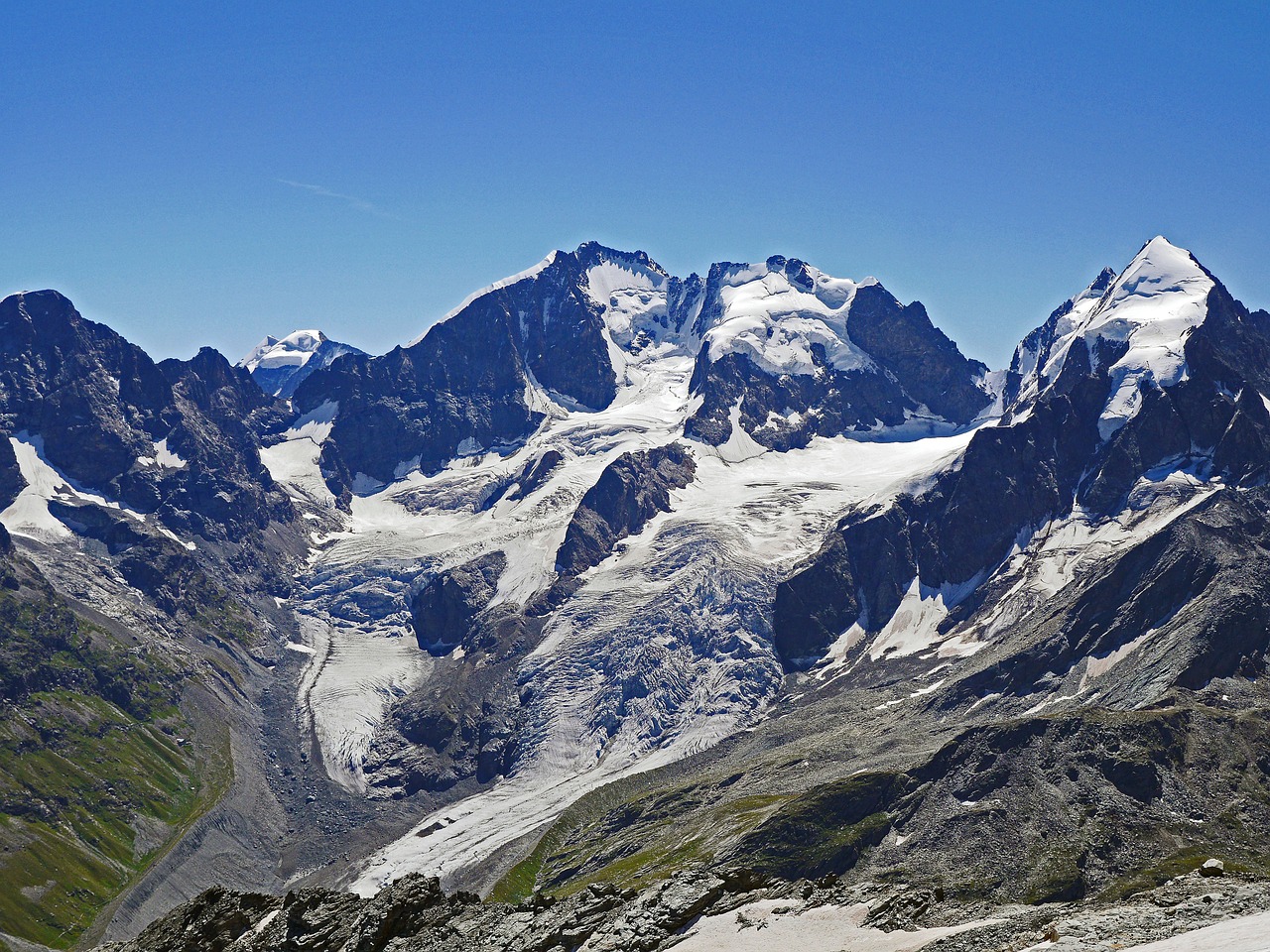 Bernina Alps, Aukščiausiojo Lygio Susitikimas, Ledynas, Keturi Tūkstančiai, 4000 Metrų, Piz Palu, Piz Bernina, Piz Roseg, Roseggertal, Kabantis
