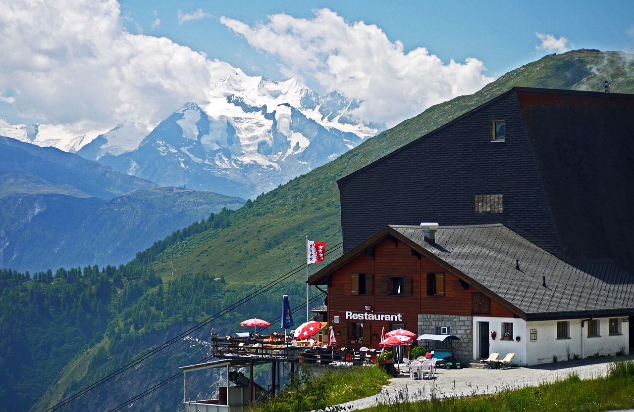 Bettmeralp, Weisshorn, Valais, Šveicarija, Kalnų Stotis, Kabelis, Alpių, Klausimas, 4505 M, Debesys