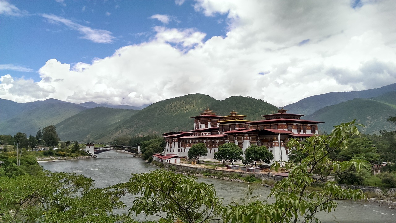 Butanas, Punakha Dzong, Asija, Kelionė, Punakha, Dzong, Orientyras, Pastatas, Upė, Nemokamos Nuotraukos