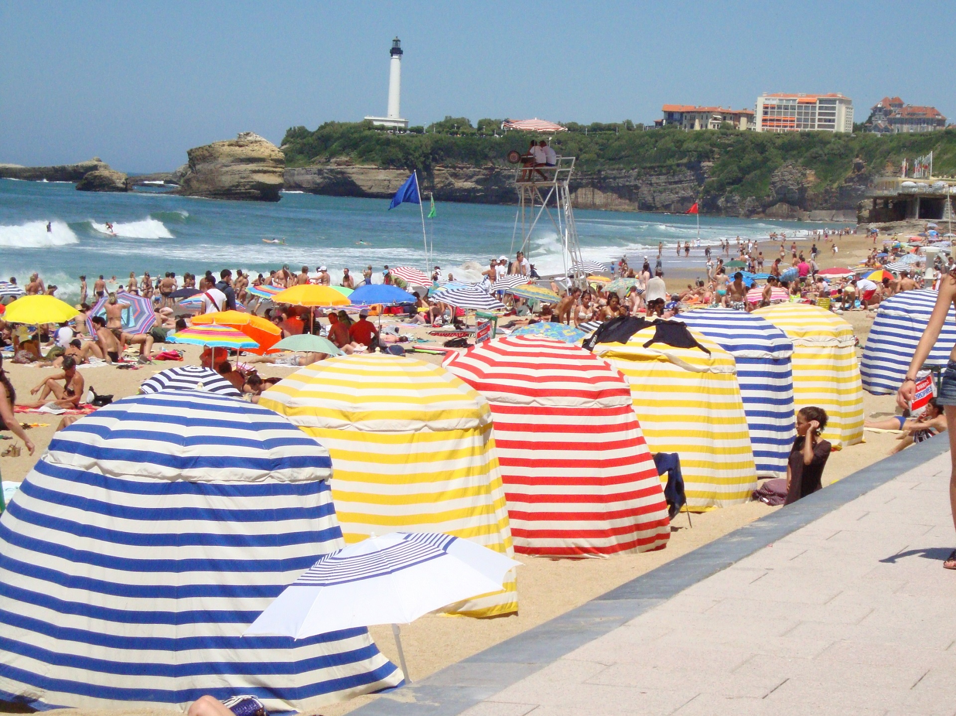 Biarritz,  Papludimys,  Švyturys,  Vandenynas,  Riviera,  Prancūzų Kalba,  France,  Cabana,  Paplūdimys & Nbsp,  Palapinė