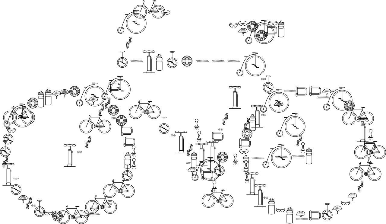 Dviratis, Dviratis, Piktogramos, Važiuoti, Jodinėjimas, Gabenimas, Abstraktus, Menas, Nemokama Vektorinė Grafika, Nemokamos Nuotraukos