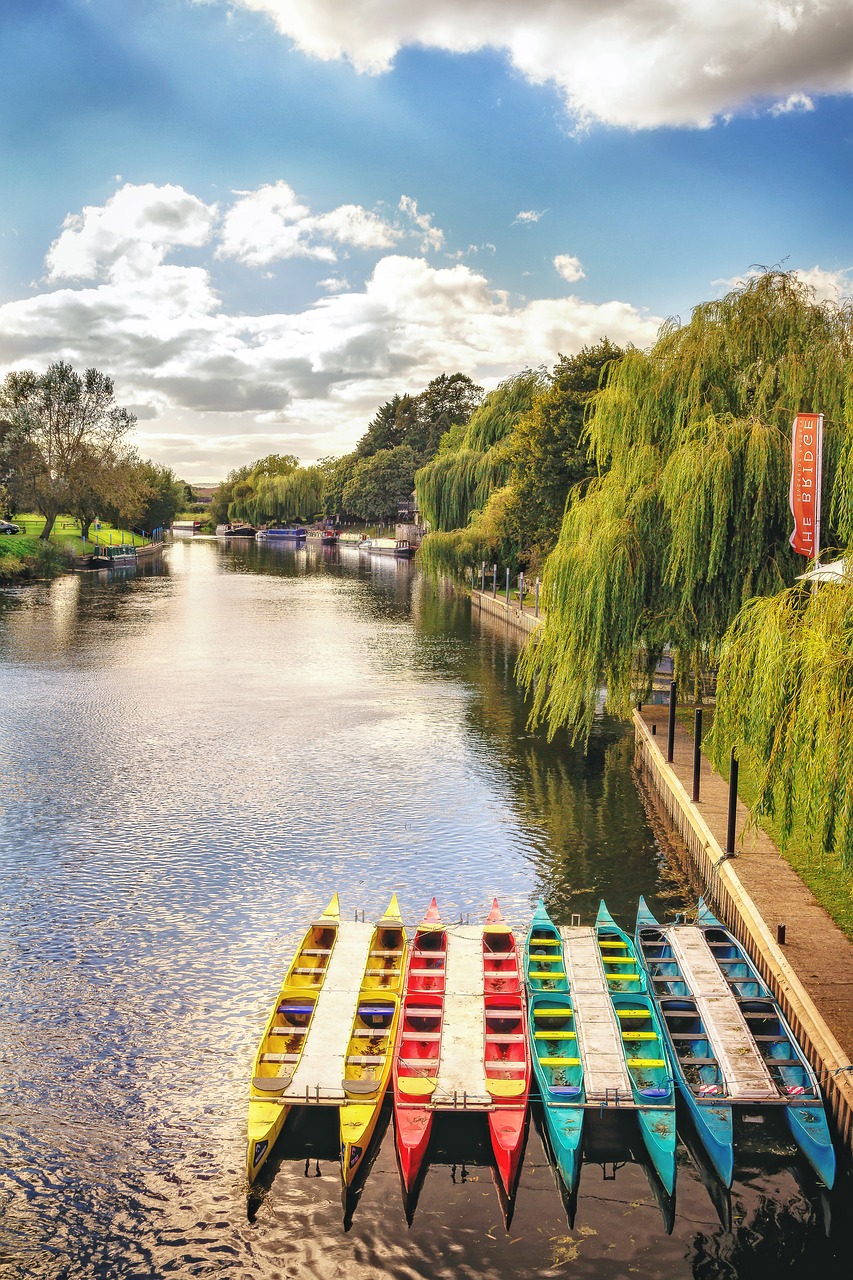 Bidford On Avon, Upės Avonas, Upstream, Vandens Kelias, Kraštovaizdis, Vaizdingas, Vidaus Vandenyse, Vaizdingas, Kaimas, Warwickshire