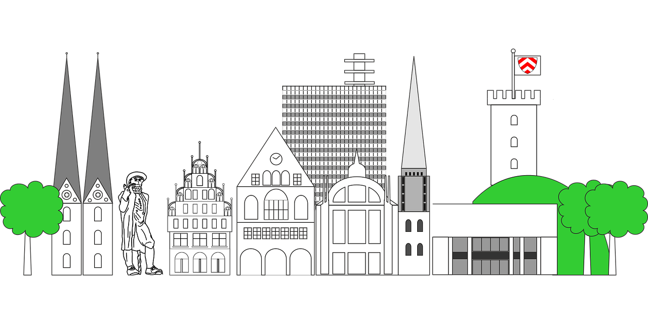 Bielefeld, Panorama, Miestas, Pastatas, Miesto Vaizdas, Architektūra, Panorama, Miesto Panorama, Namai, Nemokama Vektorinė Grafika
