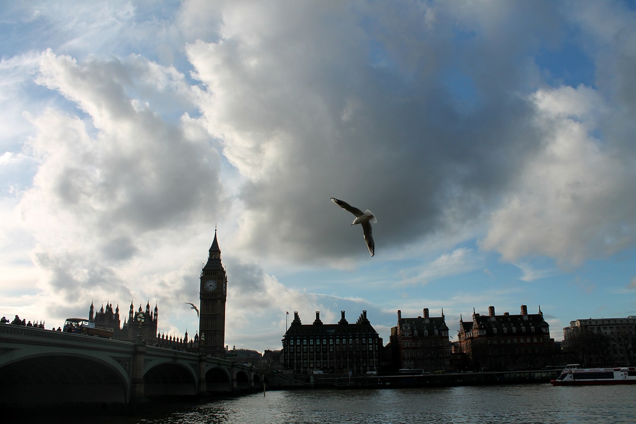 Didysis Benas, Thames, Dangus, Londonas, Paukštis, Westminster, Anglija, Nemokamos Nuotraukos,  Nemokama Licenzija