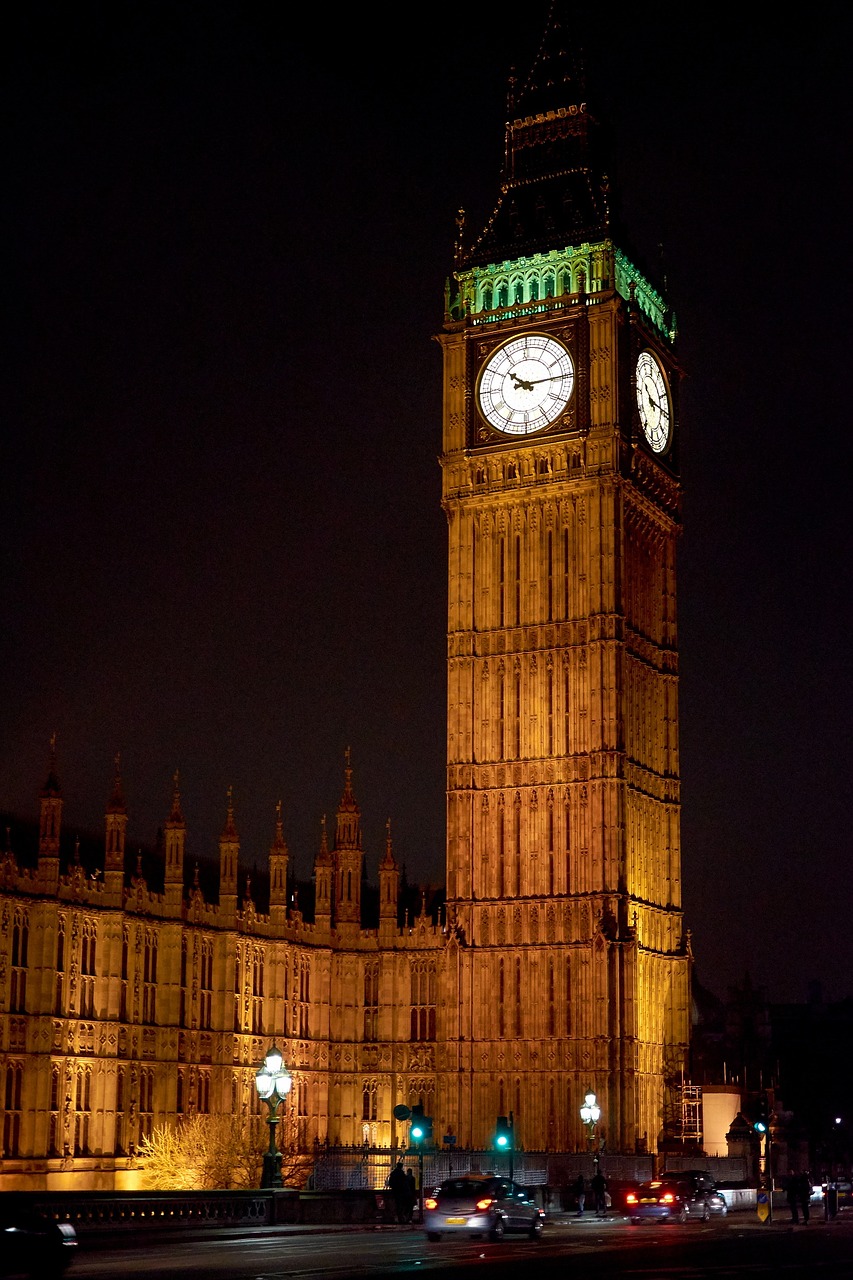 Didysis Benas, Londonas, Anglija, Jungtinė Karalystė, Laikrodis, Bokštas, Orientyras, Miestas, Uk, Architektūra
