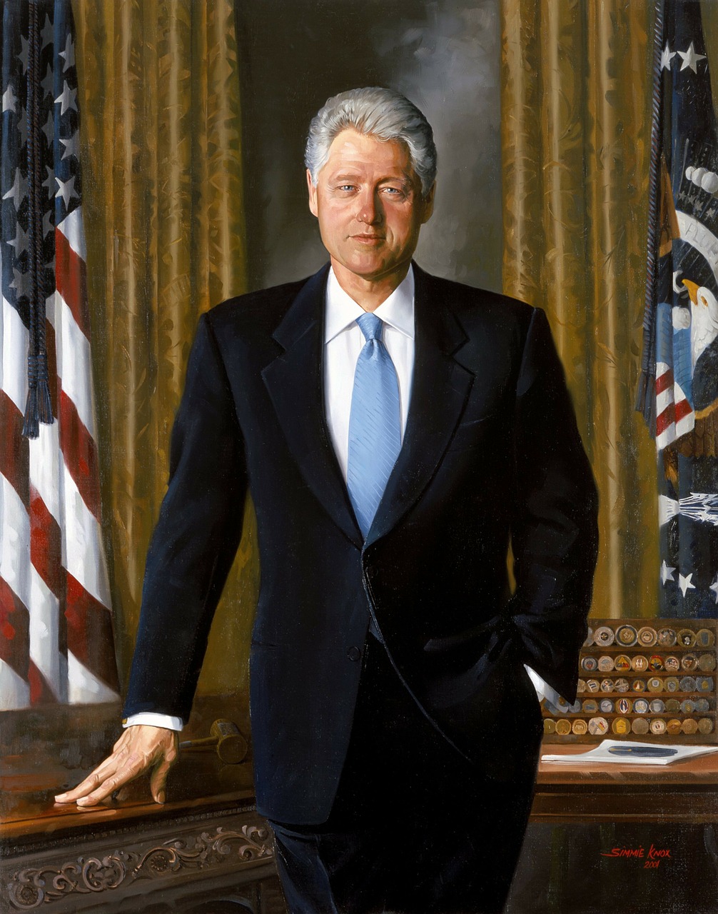 Bill Clinton, Prezidentas, Usa, Amerikietis, Jungtinės Valstijos, Portretas, Vyriausybė, Galva, Kostiumas, Kaklaraištis Žinomas