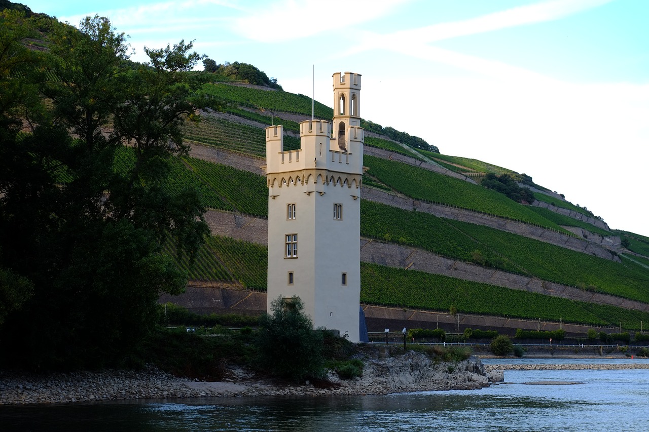 Bingen Mäuseturm, Bokštas, Lankytinos Vietos, Viduramžiai, Istoriškai, Orientyras, Moatiška Pilis, Įvedimas, Senas, Pastatas