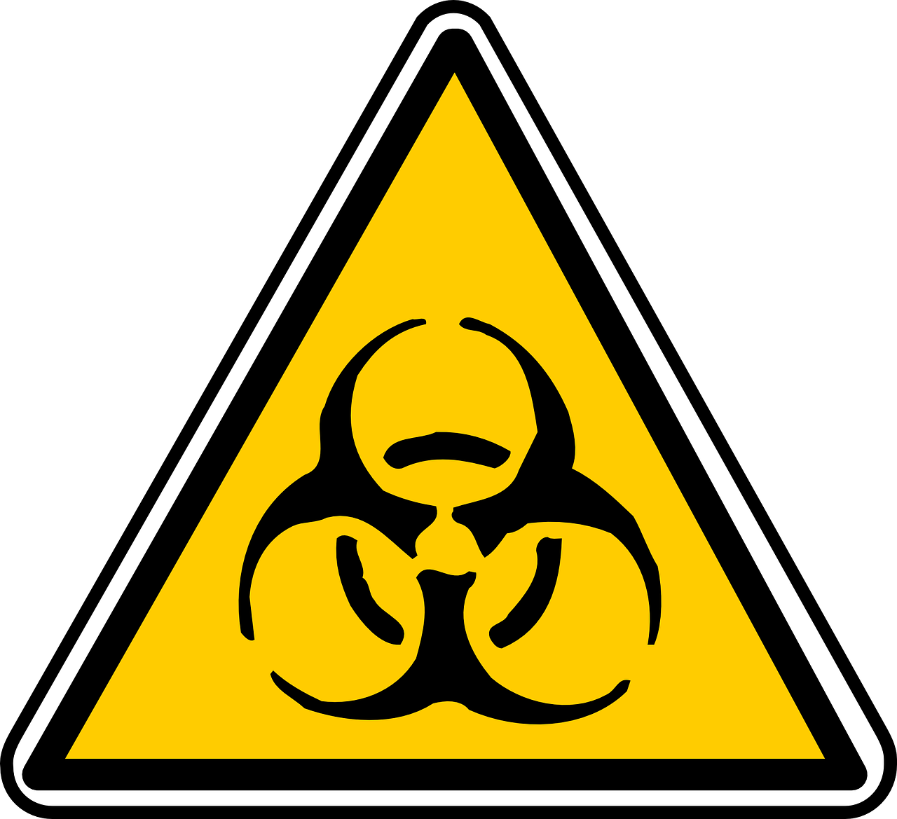 Biohazard, Ženklas, Simbolis, Toksiškas, Pavojingas, Biologija, Medicinos Atliekos, Virusas, Toksinas, Saugotis