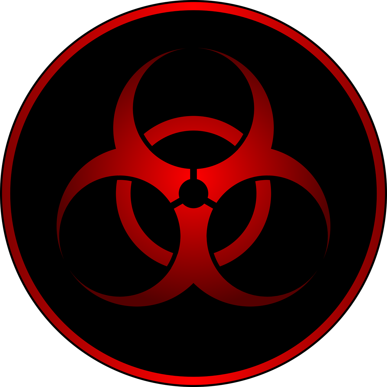 Biohazard, Raudona, Ženklas, Virusas, Įspėjimas, Bakterijų, Simbolis, Užteršimas, Infekcija, Mokslas