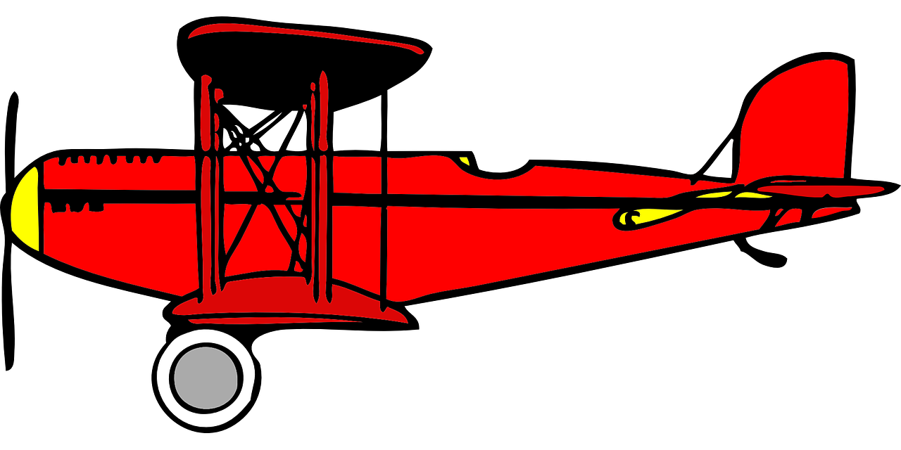 Biplanas, Raudona, Sparnai, Aviacija, Drobė, Fiuzeliažas, Antena, Kelionė, Senas, Retro