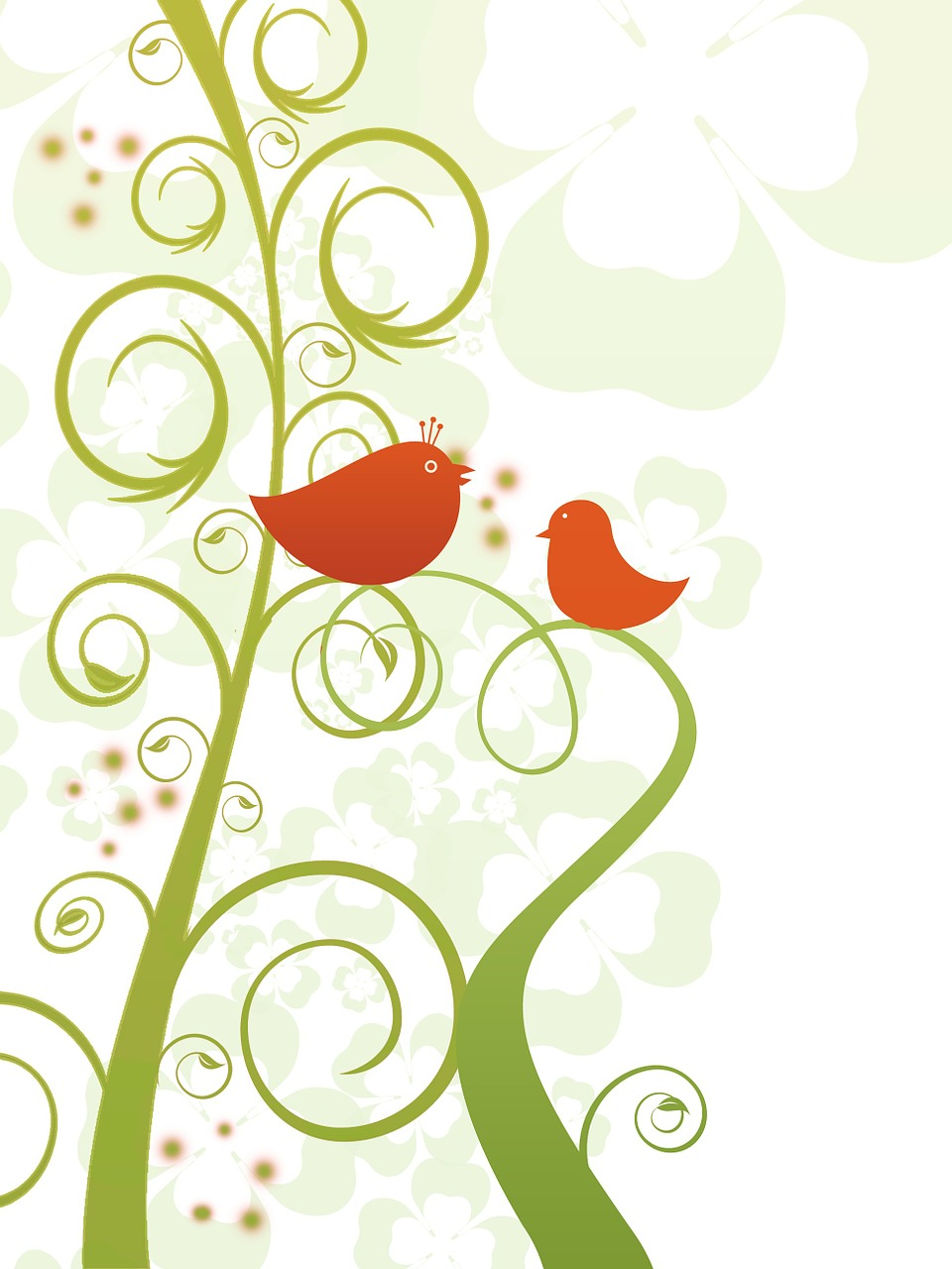 Paukštis, Twitter, Meilė, Romantika, Atvirukas, Filialas, Stiebas, Atvirukas, Gamta, Abstraktus