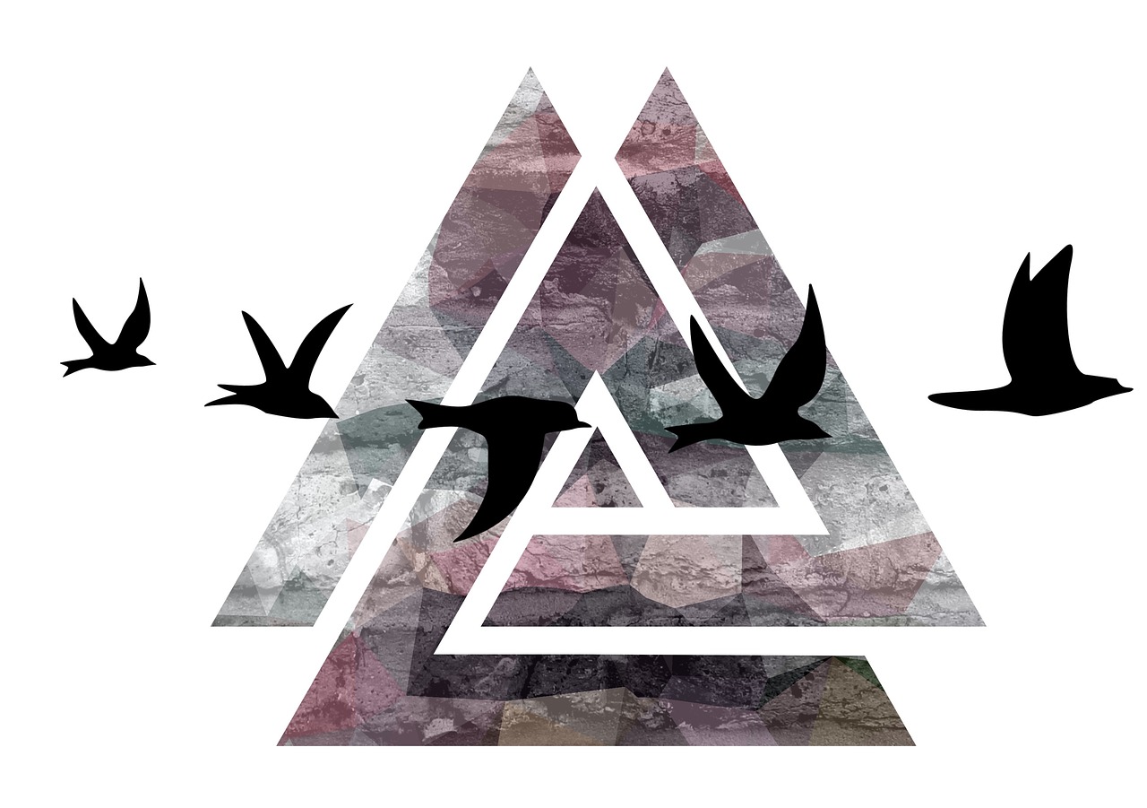 Paukščiai, Trikampis, Dizainas, Geometrinis, Gyvūnas, Dekoratyvinis, Modelis, Gamta, Apdaila, Simbolis