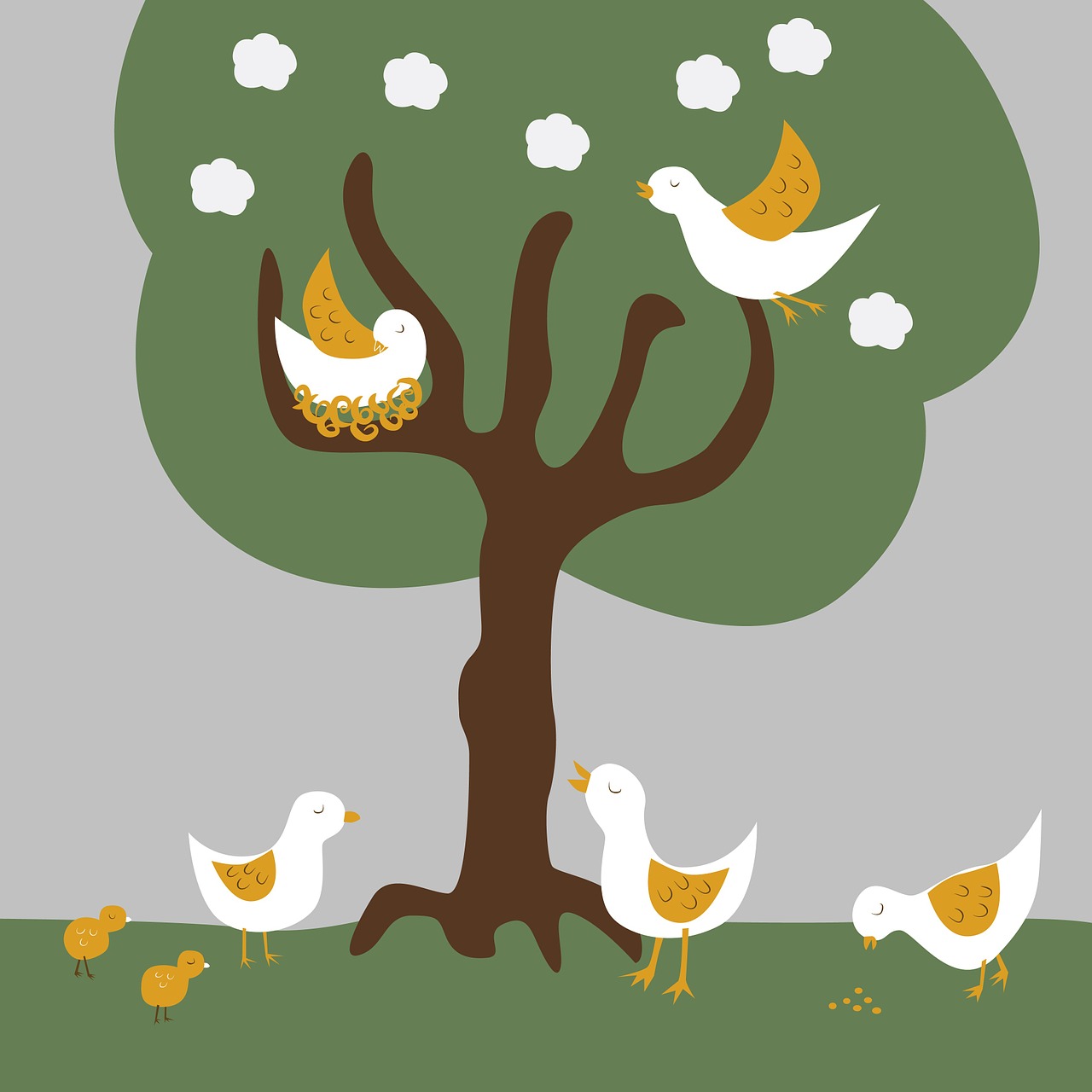 Птичка на дереве