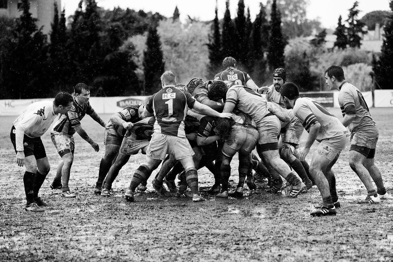 Juoda Ir Balta, Žmonės, Vyrai, Lauke, Gamta, Laukas, Sportas, Žaidimas, Turnyras, Purvas