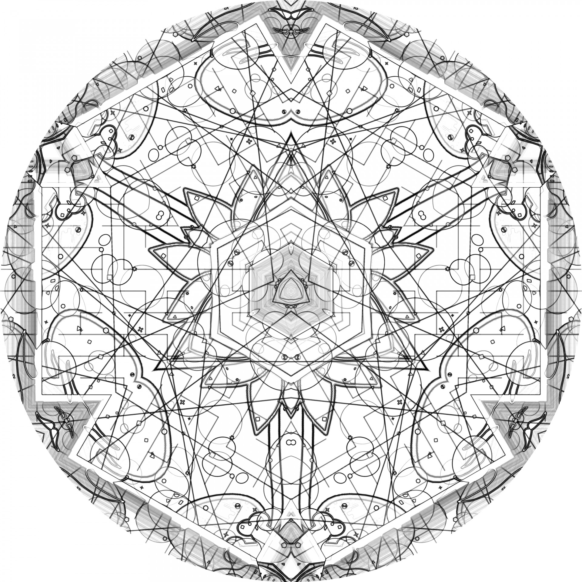 Kaleidoskopas,  Kaleidoskopinė,  Vaizdas,  Juoda,  Balta,  Linijos,  Simetriškas,  Piešimas,  Poveikis,  Tekstūra