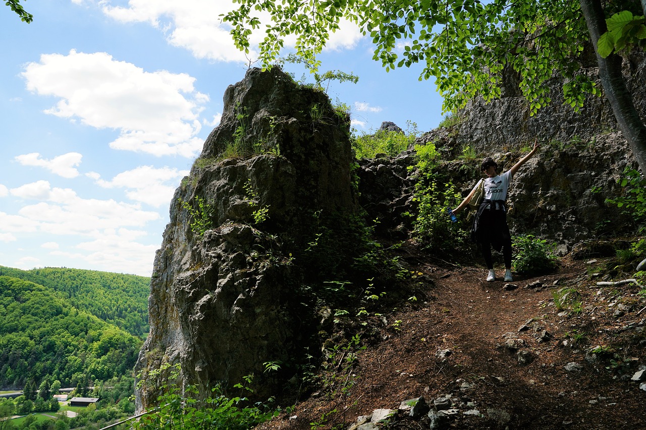 Blaubeuren, Vokietija, Gamta, Miškas, Kraštovaizdis, Kalnai, Rokas, Pilis, Rusenschloss, Danube