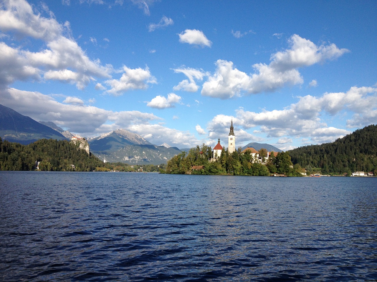 Bled, Ežeras, Sala, Slovenia, Kelionė, Vanduo, Kraštovaizdis, Gamta, Pilis, Architektūra