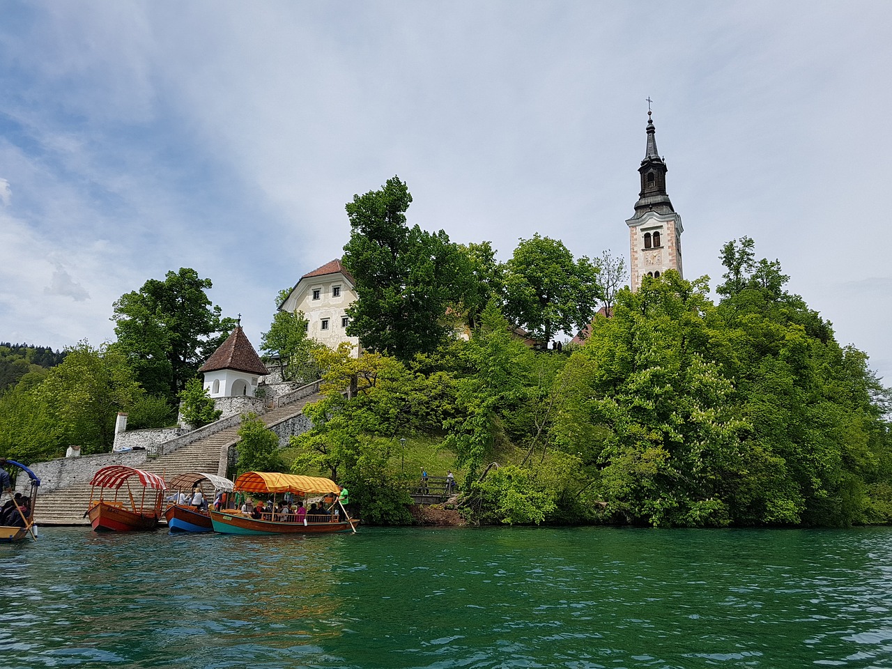 Bled Sala, Ašmenys, Slovenia, Pilis, Sala, Ežeras, Upė, Kraštovaizdis, Pramoginė Valtis, Dangus