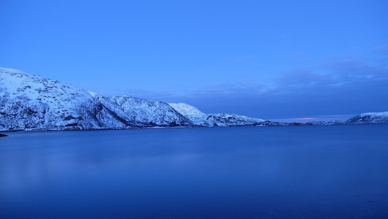 Mėlynas, Dangus, Vandenynas, Nuostabus, Gražus, Jūra, Fjordas, Sniegas, Kalnas, Žiema