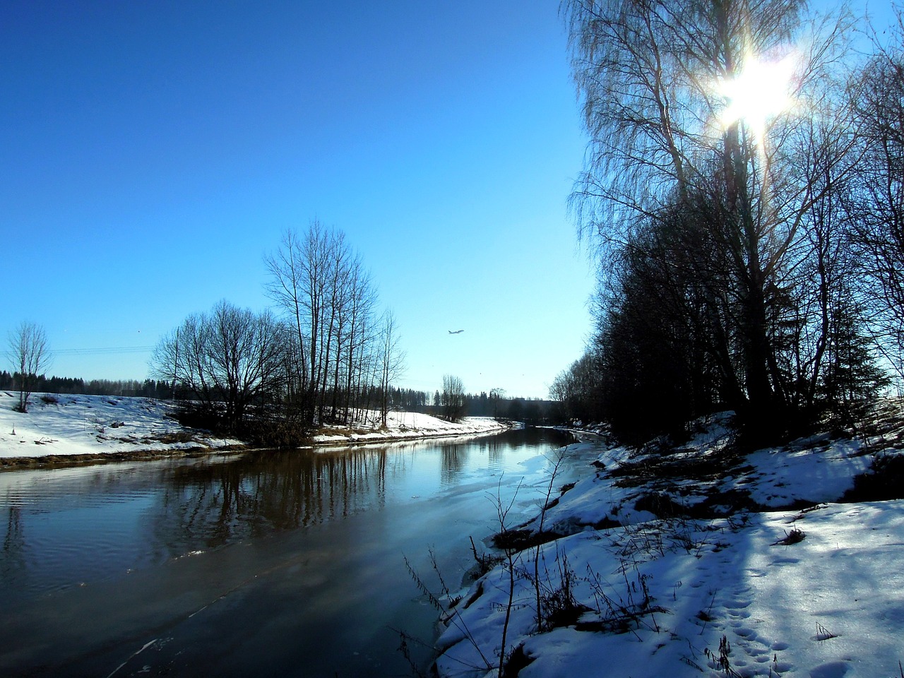 Mėlynas, Dangus, Saulė, Orlaivis, Mėlynas Dangus, Kraštovaizdis, Suomių, Vantaa, Kaimas, Gamta