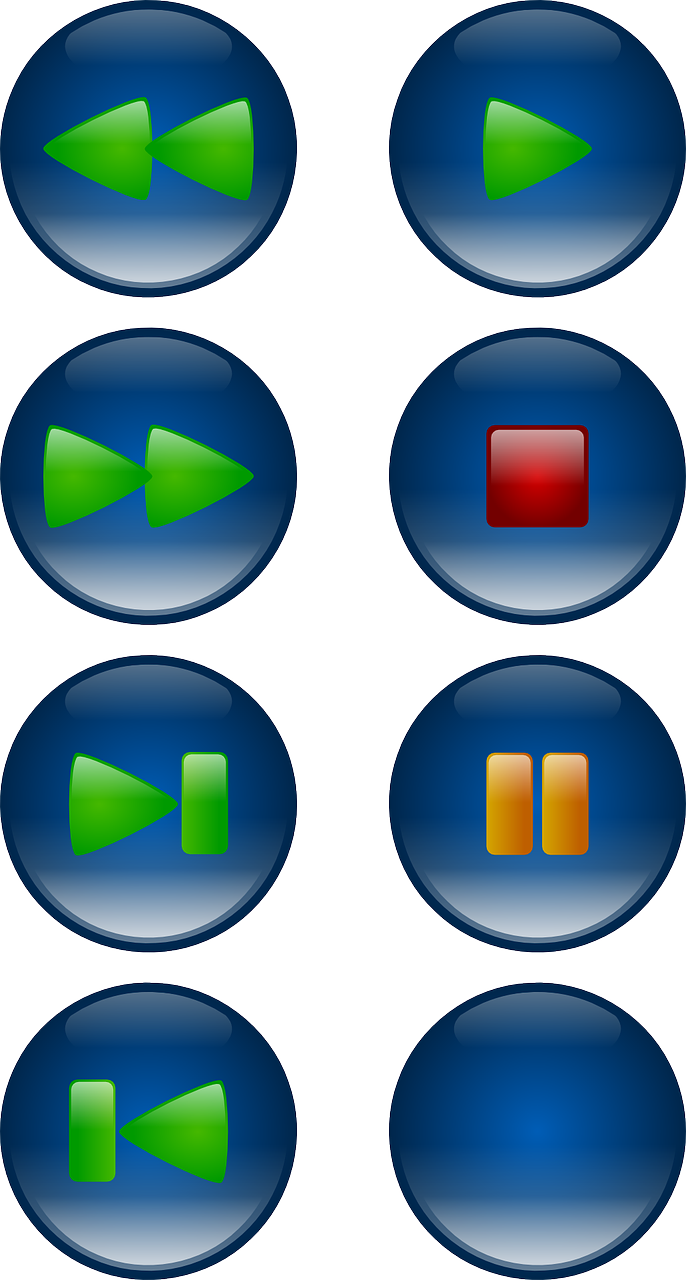 Mėlynas, Mygtukai, Apskritas, Greitai, Persiųsti, Pauzė, Žaisti, Atsukti, Sustabdyti, Iconset