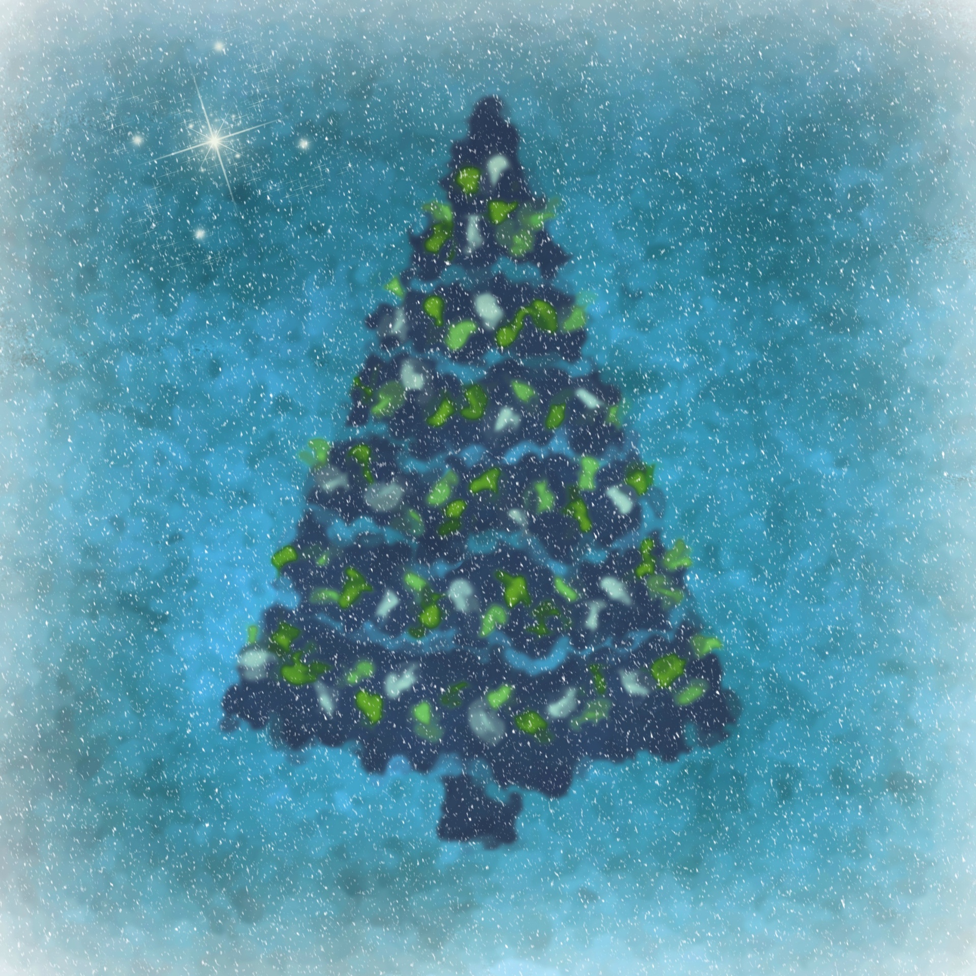 Kalėdos,  Xmas,  Medis,  Kalėdos & Nbsp,  Medis,  Meno,  Impressionistinis,  Mėlynas,  Mėlynas Impressionistinis Medis, Nemokamos Nuotraukos