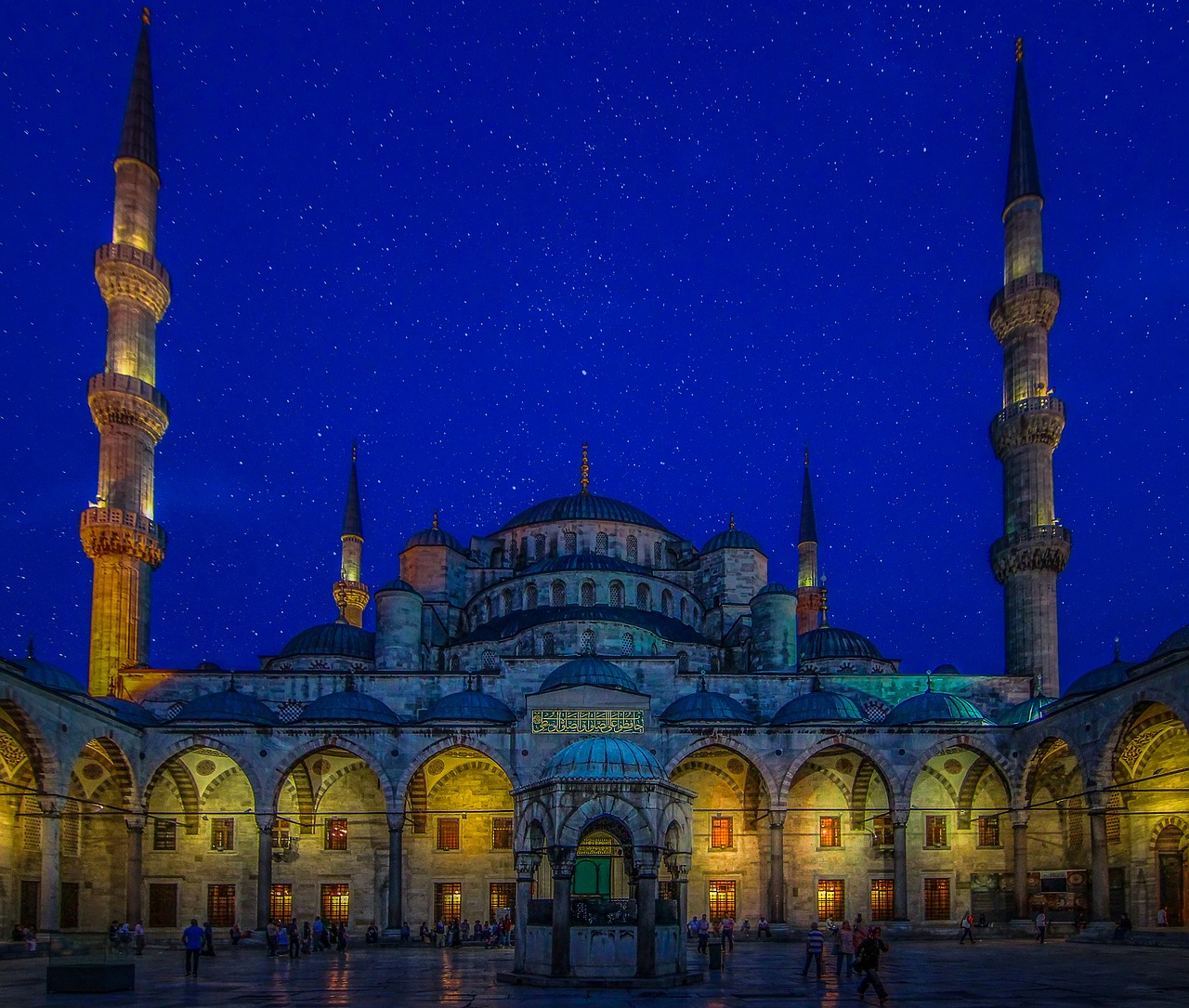 Mėlyna Mečetė, Turkija, Istanbulas, Mečetė, Religija, Šviesa, Naktis, Islamas, Turkų Mečetė, Nemokamos Nuotraukos