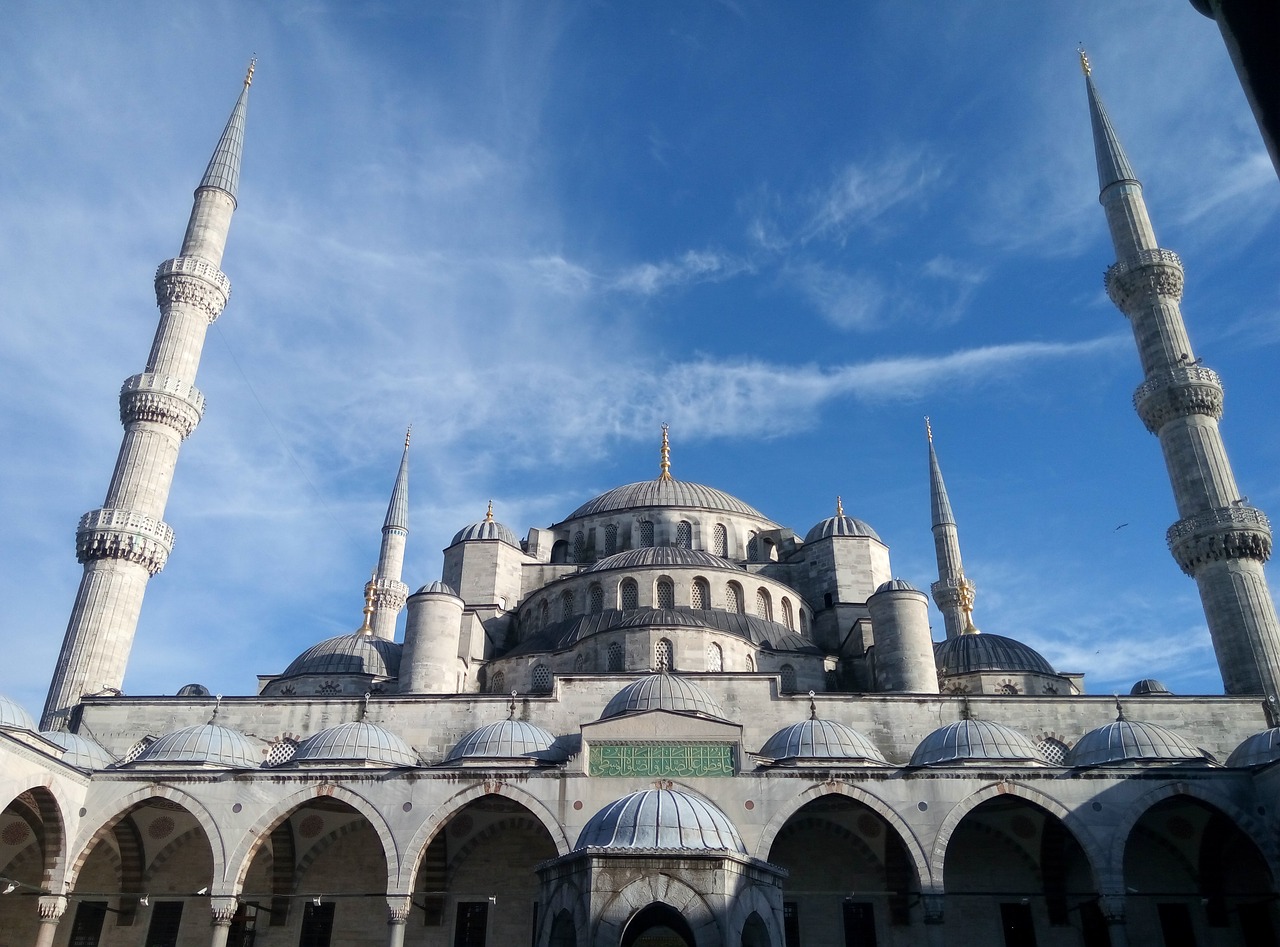 Mėlyna Mečetė, Istanbulas, Turkish, Turkija, Architektūra, Orientyras, Minaretas, Islamas, Islamic, Kupolas