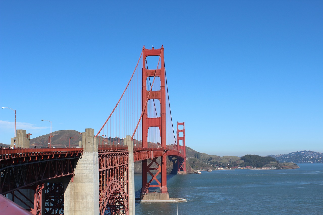 Mėlynas Dangus, Tiltas, Auksiniai Vartai, San Franciskas, Usa, Raudonasis Tiltas, Nemokamos Nuotraukos,  Nemokama Licenzija