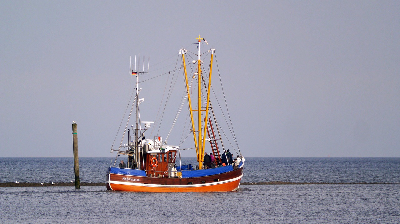 Pasiplaukiojimas, Daugiau, Farvaterius, Wadden Jūra, Potvynis, Žvejybos Laivas, Krevetės, Bumas, Antenos, Šiaurės Jūra