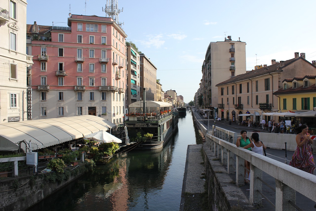 Boathouse, Navigli, Milanas, Vanduo, Centras, Miestas, Kraštovaizdis, Italy, Vietos, Baržos