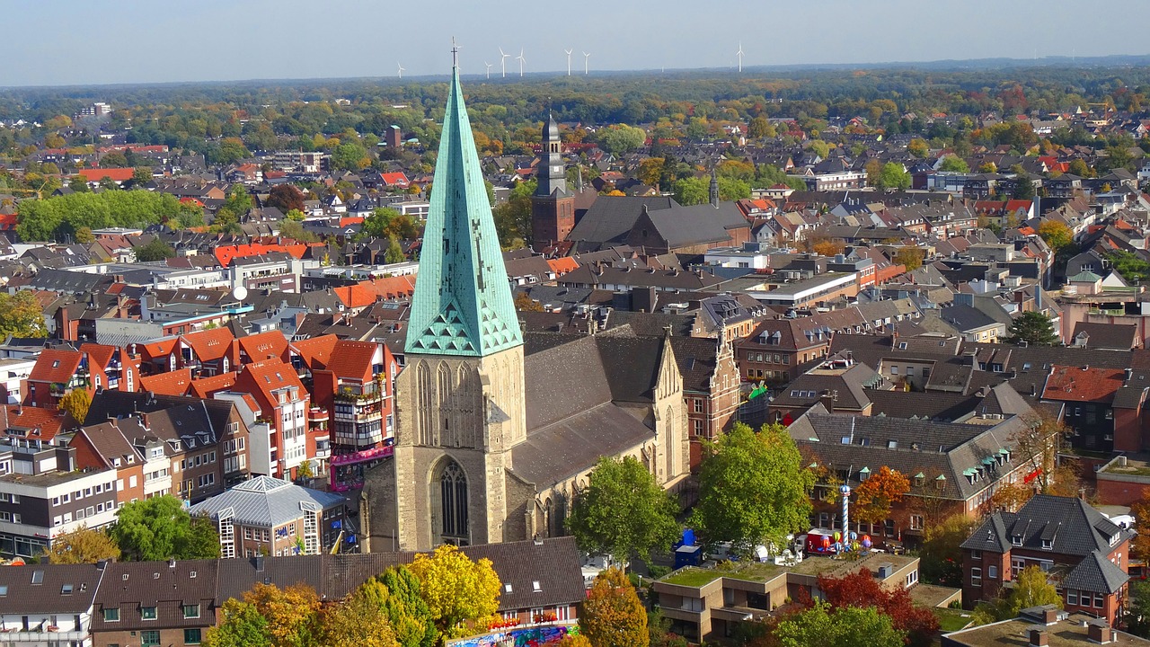 Bocholt, Oro Vaizdas, Bažnyčia, St George, Lady, Windräder, Nemokamos Nuotraukos,  Nemokama Licenzija