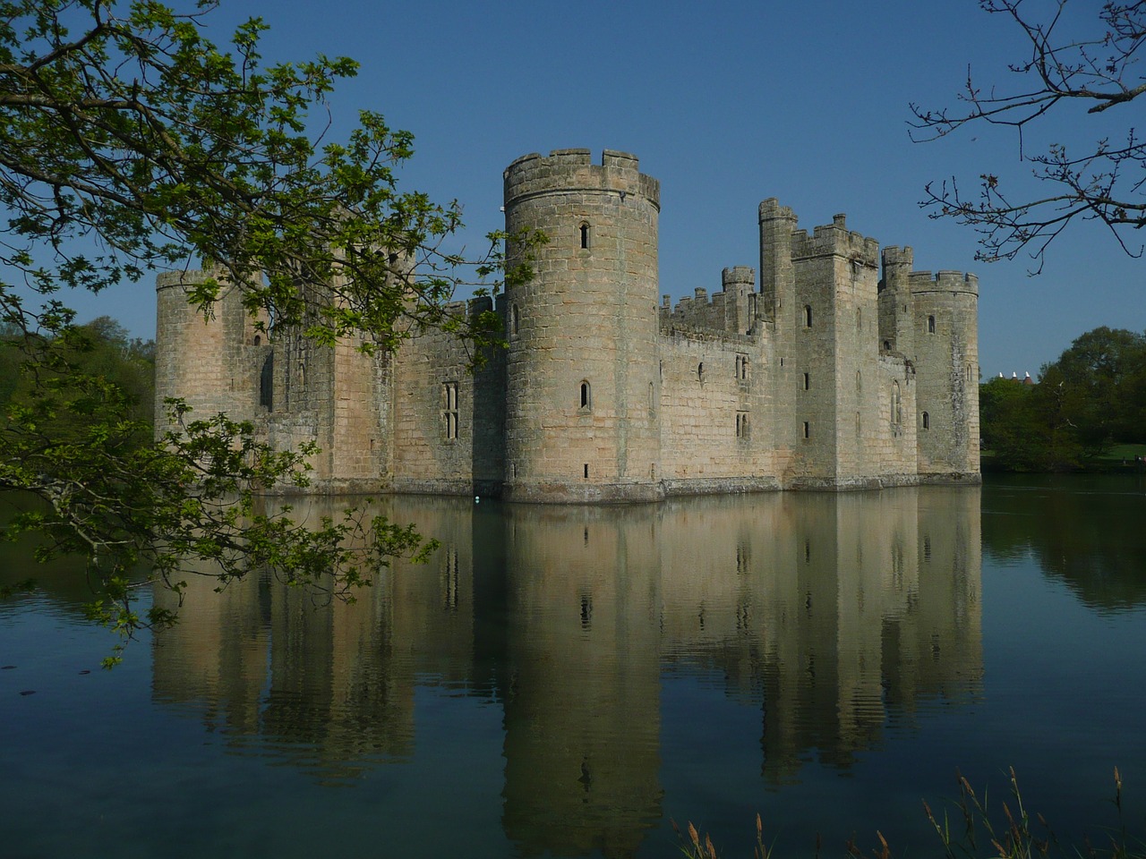 Bodiam, Pilis, Viduramžių, Sussex, Uk, Atspindys, Nemokamos Nuotraukos,  Nemokama Licenzija