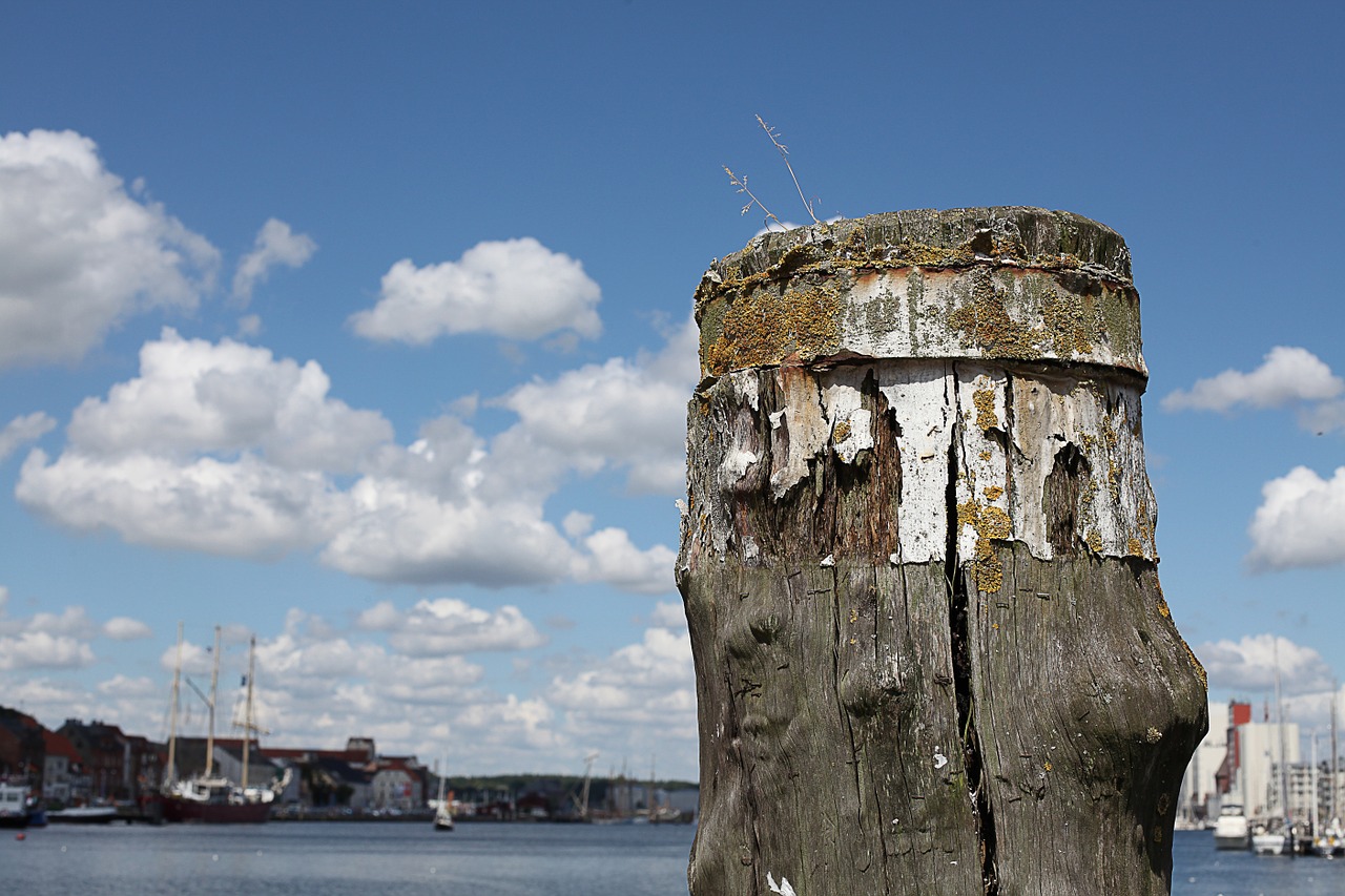 Bollard, Vasara, Dangus, Vanduo, Fjordas, Debesys, Saulė, Flensburgas, Uostas, Meklenburgas