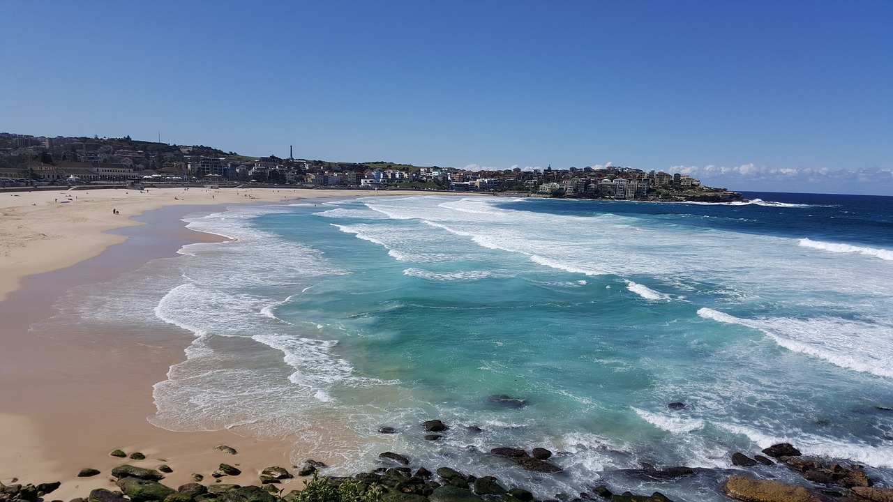 Bondi Paplūdimys, Sidnėjus, Nsw, Papludimys, Australia, Bondi, Vasara, Vanduo, Jūra, Vandenynas