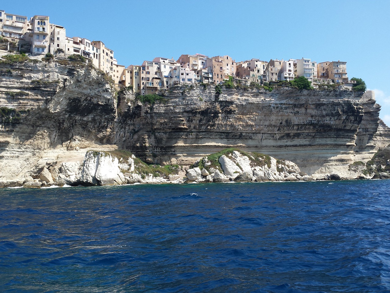 Bonifacio, Korsika, France, Skala, Jūra, Vasara, Namai, Architektūra, Viduržemio Jūros, Laiptai