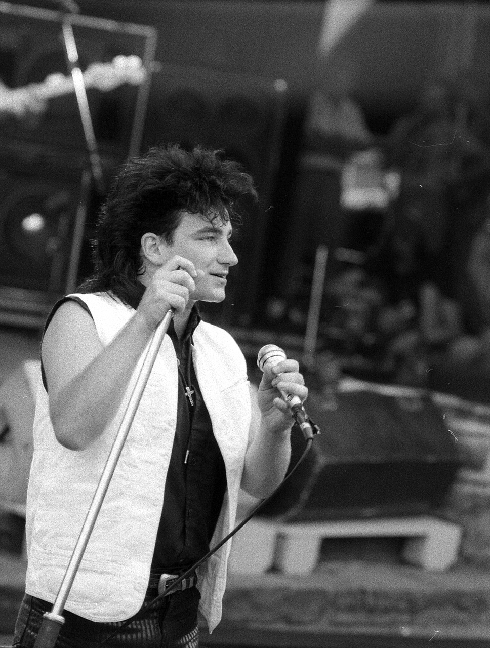 Bono, U2, Rockpalast, 1983, Loreley, Gyva Muzika, Nemokamos Nuotraukos,  Nemokama Licenzija