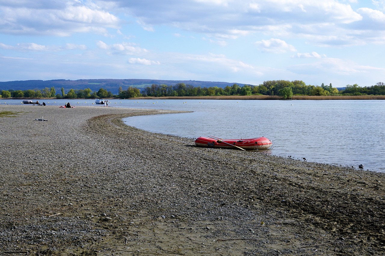 Boot, Ežero Konstanta, Bankas, Vanduo, Ežeras, Raudona, Balandis, Oras, Radolfzell, Kempingas