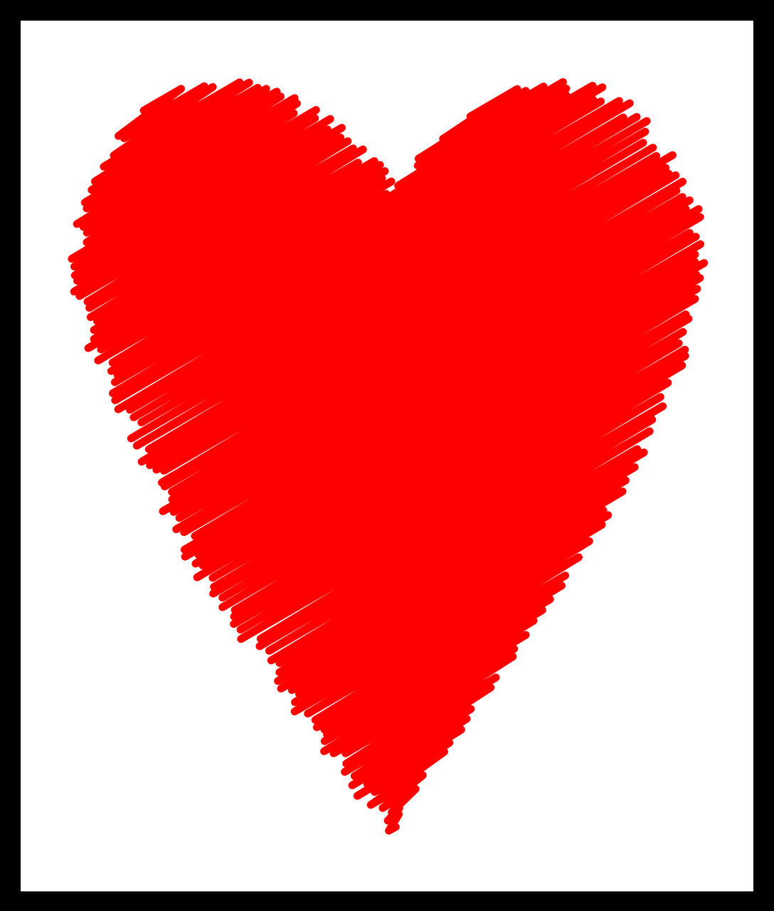 Širdis, Valentine, Sistema, Sienos, Meilė, Aš Tave Myliu, Širdies Karikatūra, Raudona Ir Juoda, Romantiškas, Pasienio Rėmas