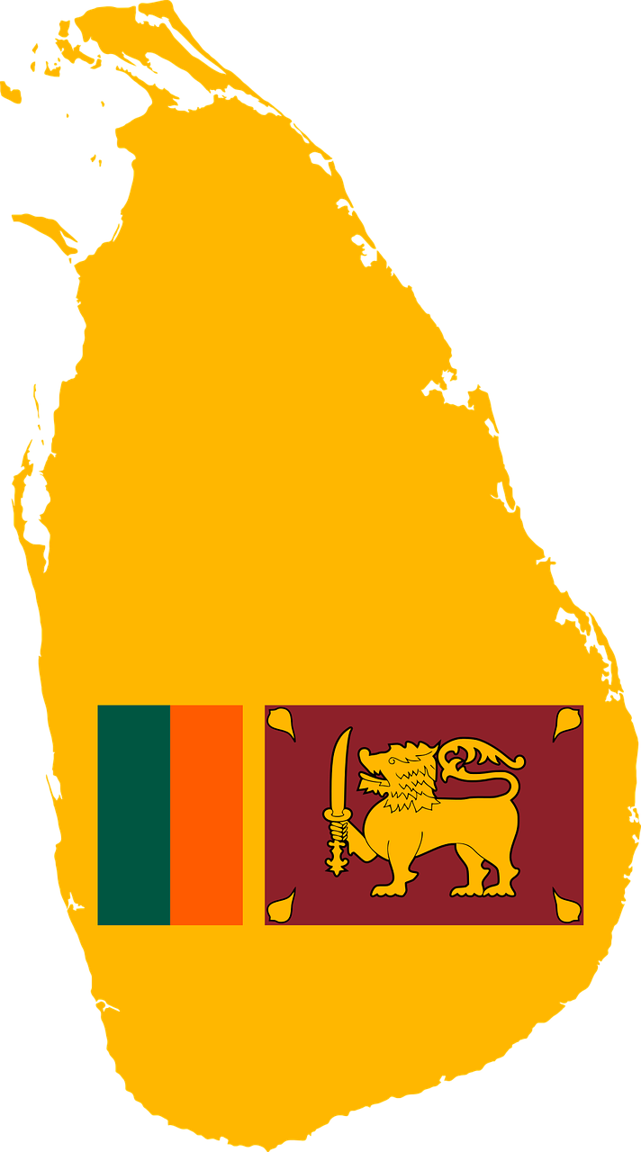Sienos, Šalis, Vėliava, Geografija, Žemėlapis, Tauta, Asija, Kontūrai, Šri Lanka, Svg