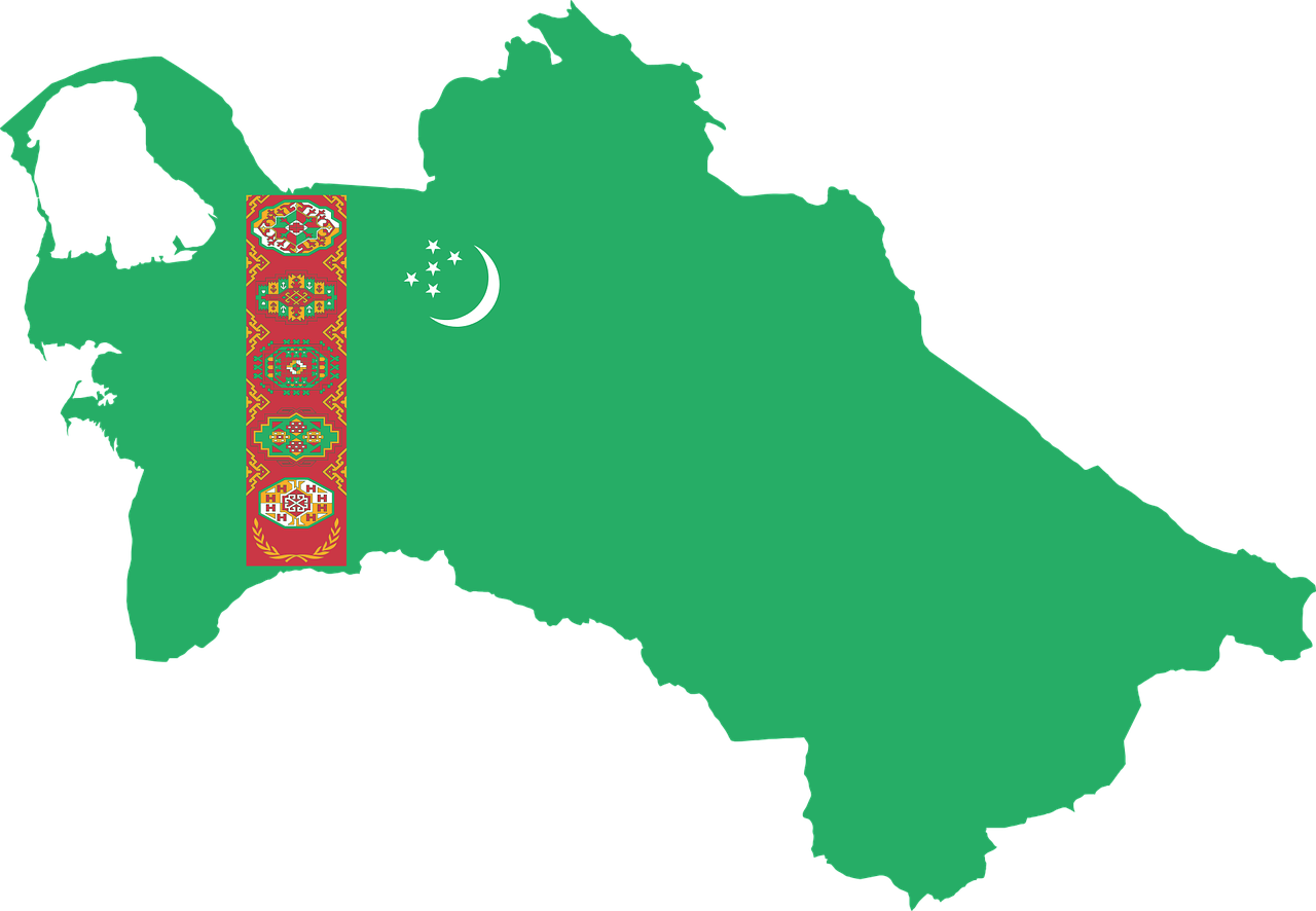 Sienos, Šalis, Vėliava, Geografija, Žemėlapis, Tauta, Asija, Kontūrai, Turkmėnistanas, Svg