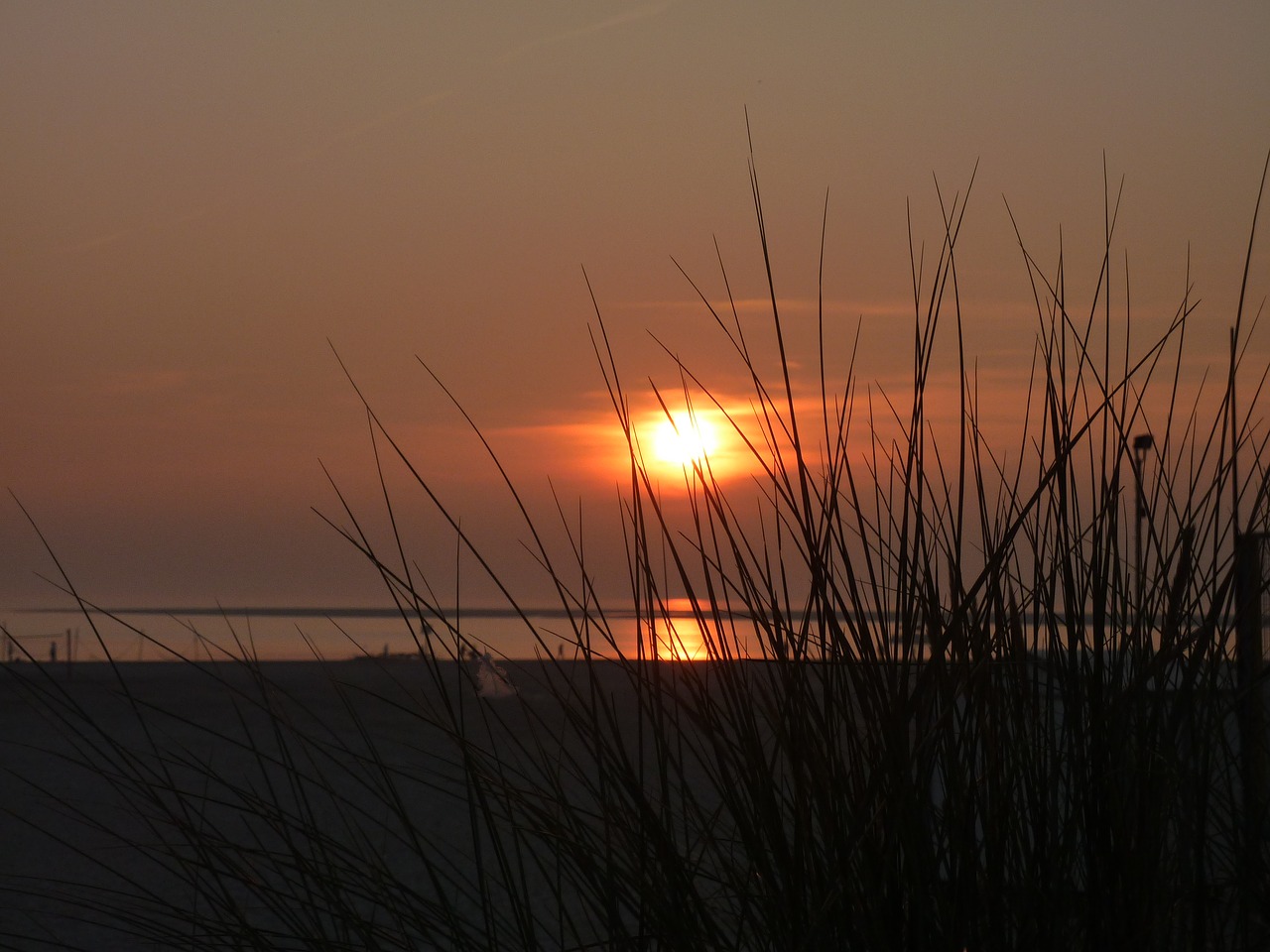 Borkum, Saulėlydis, Kopos, Nuotaika, Vakarinis Dangus, Jūra, Apšvietimas, Afterglow, Šiaurės Jūra, Dangus