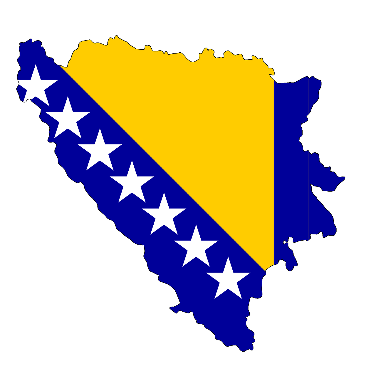Bosnija, Herzegovina, Žemėlapis, Vėliava, Žemė, Šalis, Sienos, Amerikos Valstijos, Sausumos Sienos, Usa