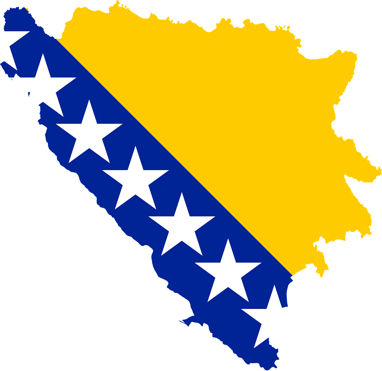 Bosnija Ir Hercegovina, Šalis, Europa, Vėliava, Sienos, Žemėlapis, Tauta, Geografija, Kartografija, Svg