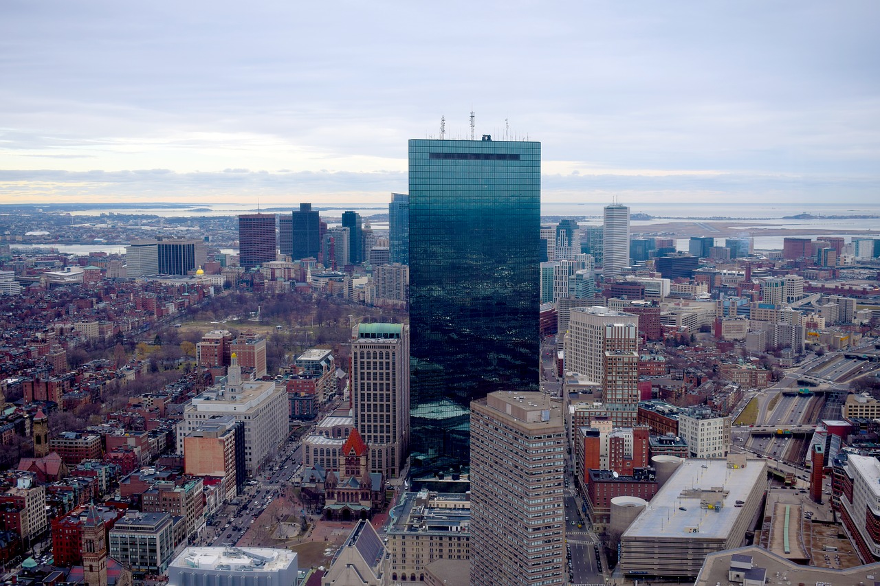 Bostono Massachusetts, Bostonas, Bostono Panorama, Architektūra, Centro, Orientyras, Miesto Panorama, Turizmas, Usa, Miestas