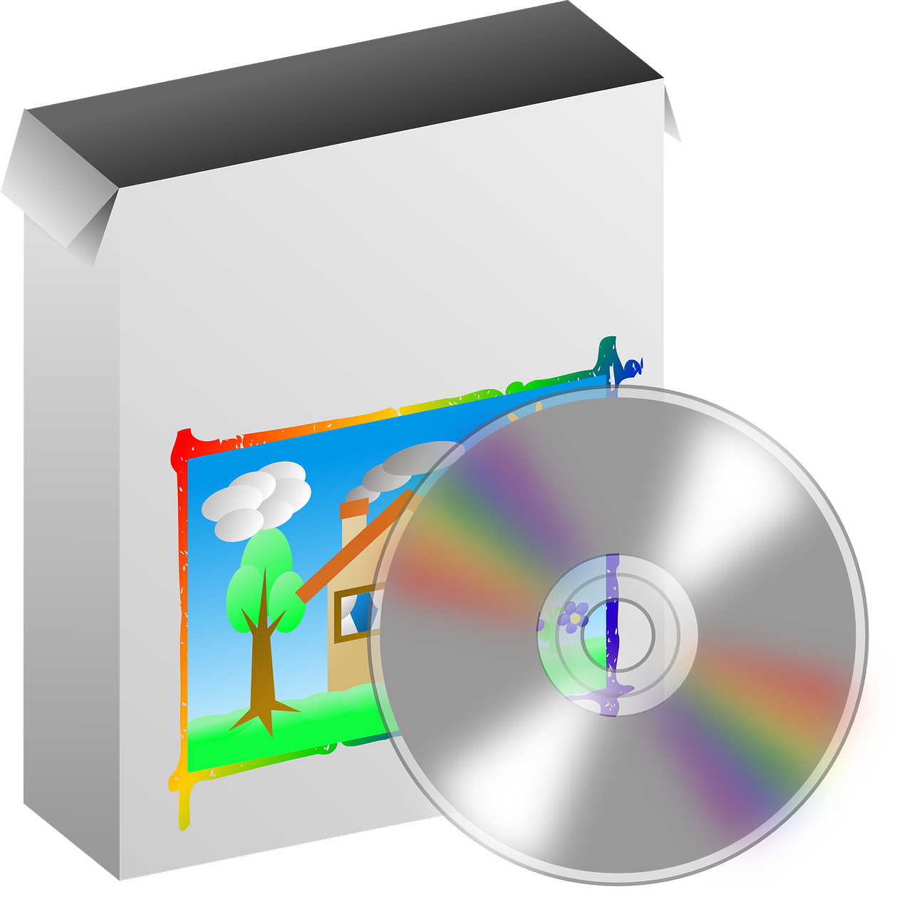 Dėžė, Diskas, Programa, Programinė Įranga, Cd-Rom, Nemokama Vektorinė Grafika, Nemokamos Nuotraukos,  Nemokama Licenzija