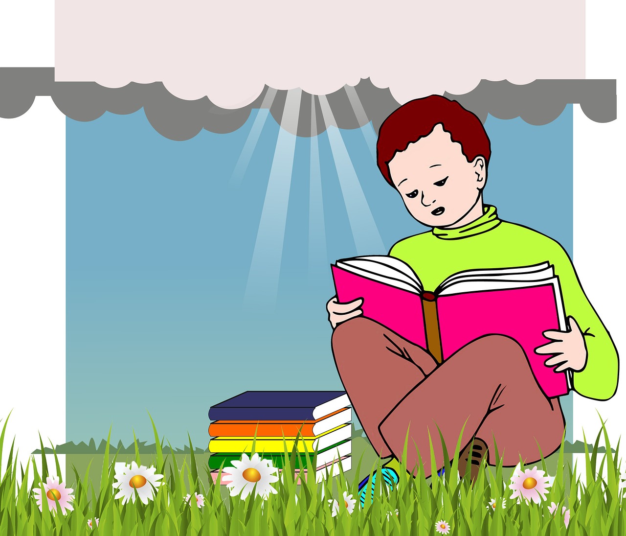 Berniukas, Skaitymas, Knyga, Sol, Atsipalaidavimas, Skaityti, Studijuoti, Mokytis, Parkas, Žinios