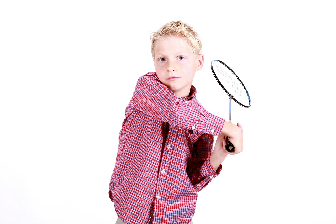 Berniukas, Badmintonas, Portretas, Žaisti, Jaunas, Sportas, Vaikas, Vaikas, Žaisti, Vaikai